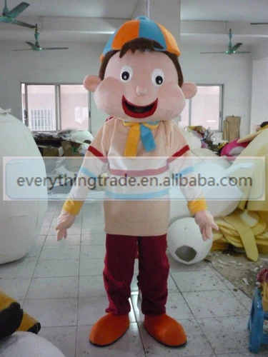 2014 New Professional cartoon boy with hat Mascot Costume Fancy Dress Adult Size Halloween | Тематическая одежда и