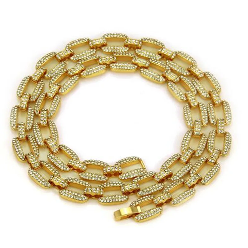 Ожерелье в стиле хип-хоп для мужчин и женщин украшение с блестящими стразами