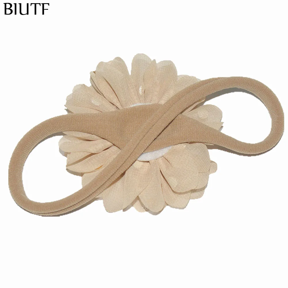 3 шт./лот эластичная нейлоновая повязка на голову коричневого цвета с пуговицами