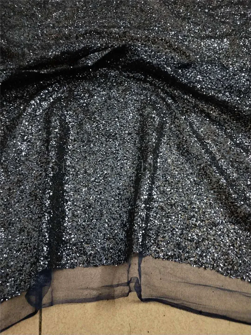 Кружевная ткань с блестками в нигерийском стиле