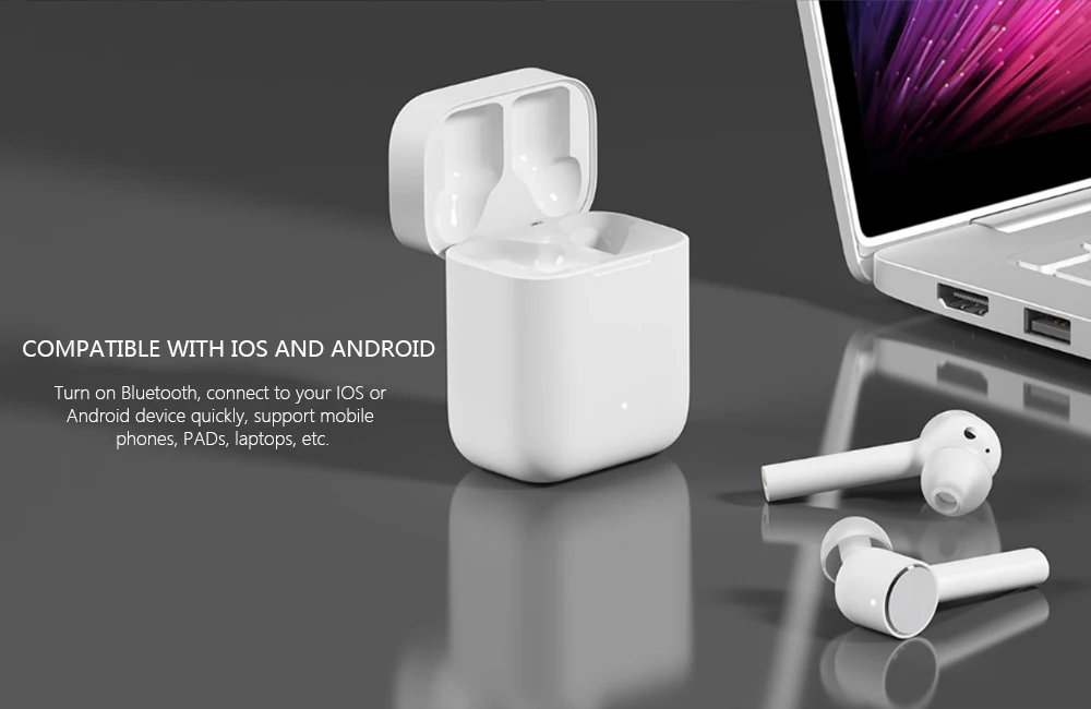 Xiaomi Bluetooth наушники TWS Air белые Беспроводные Мини спортивные невидимые наушники Портативный сенсорный одиночный и двойной ушной штекер