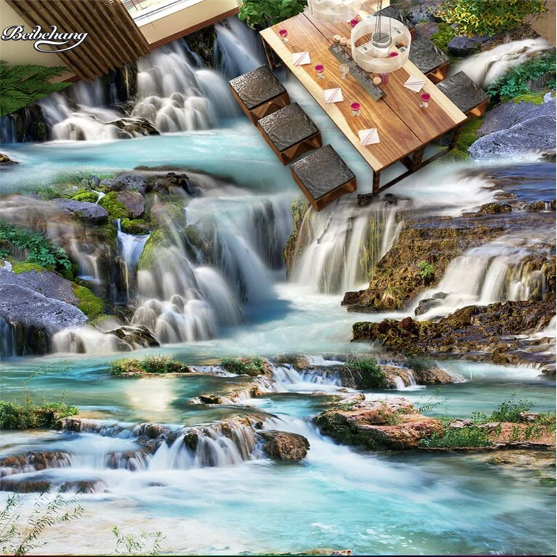 Beibehang 3d пользовательский большой фрекс водопады река ванная пол