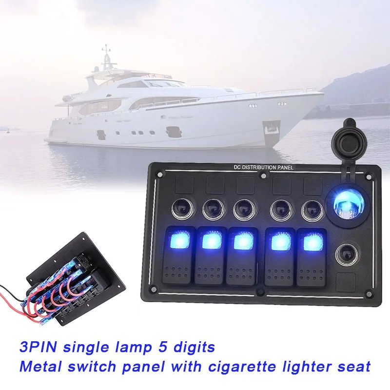 Хит продаж 3 PIN одна лампа 5 банд металлический переключатель панель с гнездом для