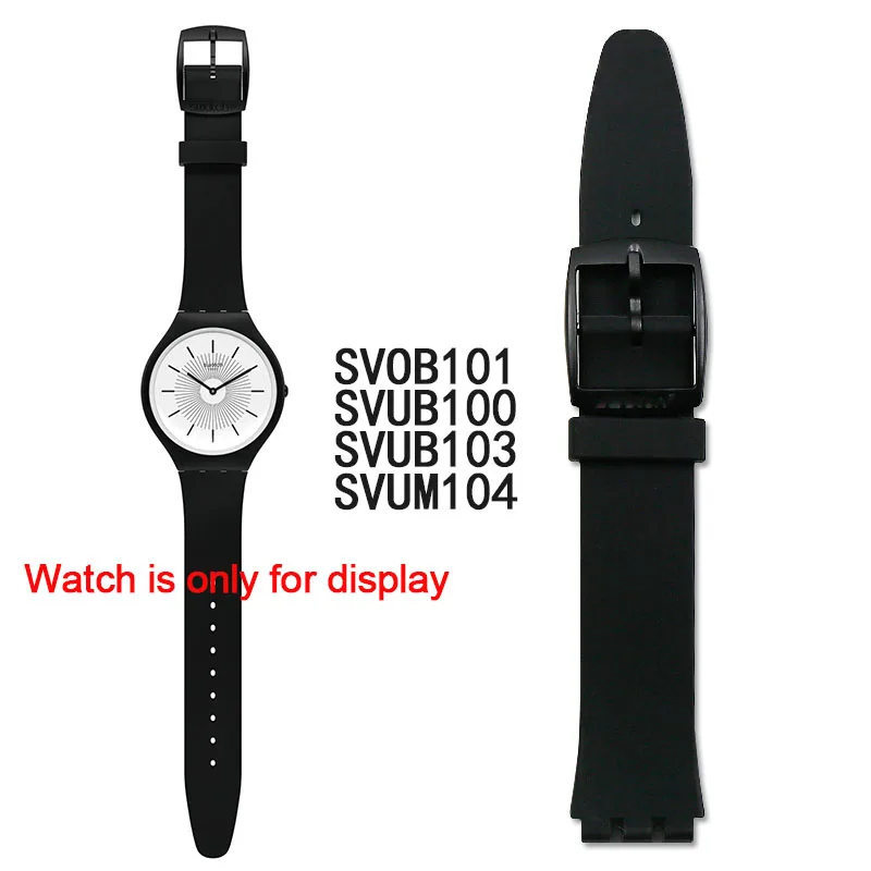 Силиконовый ремешок пряжка аксессуары для часов Swatch Кожа Лоскут SFK397SFK360SFK361 спортивный водонепроницаемый женский ремешок для часов - Цвет ремешка: SVUB100