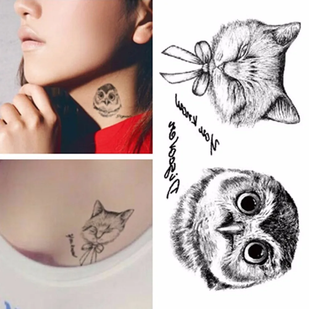 2 шт. одноразовые 3d наклейки в виде совы|owl tattoo|art armtemporary tatoo |