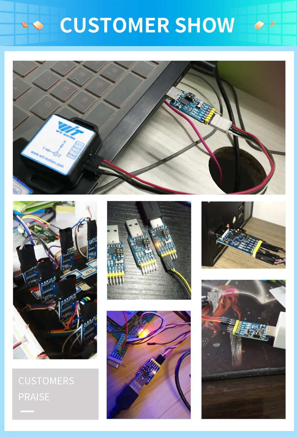 Witmotion USB-UART 6-в-1 постоянного тока в переменный конвертер, многофункциональный(USB-TTL/RS485/232, TTL-RS232/485232-485) последовательный адаптер переменного тока, с CP2102 модуль