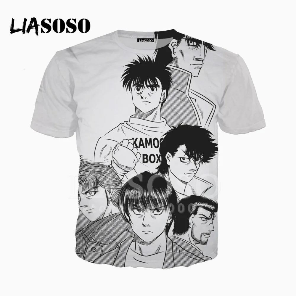 LIASOSO 3D принт для женщин и мужчин аниме Hajime No Ippo футболка Летняя пуловер с круглым
