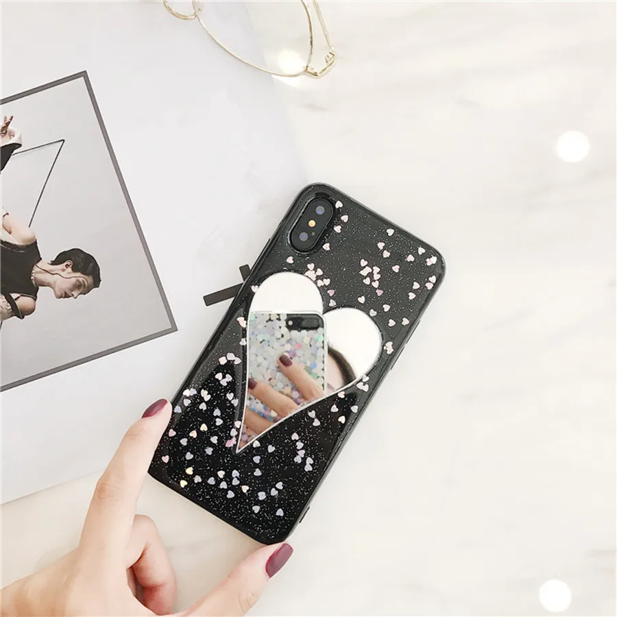 LANCASE блестящие чехлы для телефонов iPhone X Case зеркальный силиконовый прозрачный