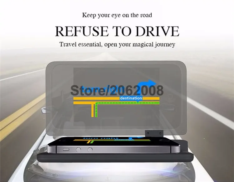 H6 Универсальный автомобильный держатель HUD смартфон gps навигации головой вверх Дисплей держатель из нержавеющей стали с проектор для телефона отражающей пленкой, проданы нащего завода