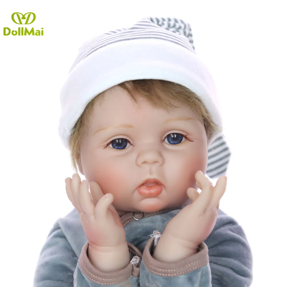 Кукла реборн силиконовая мягкая на ощупь детская модная младенец 22 дюйма 55 см