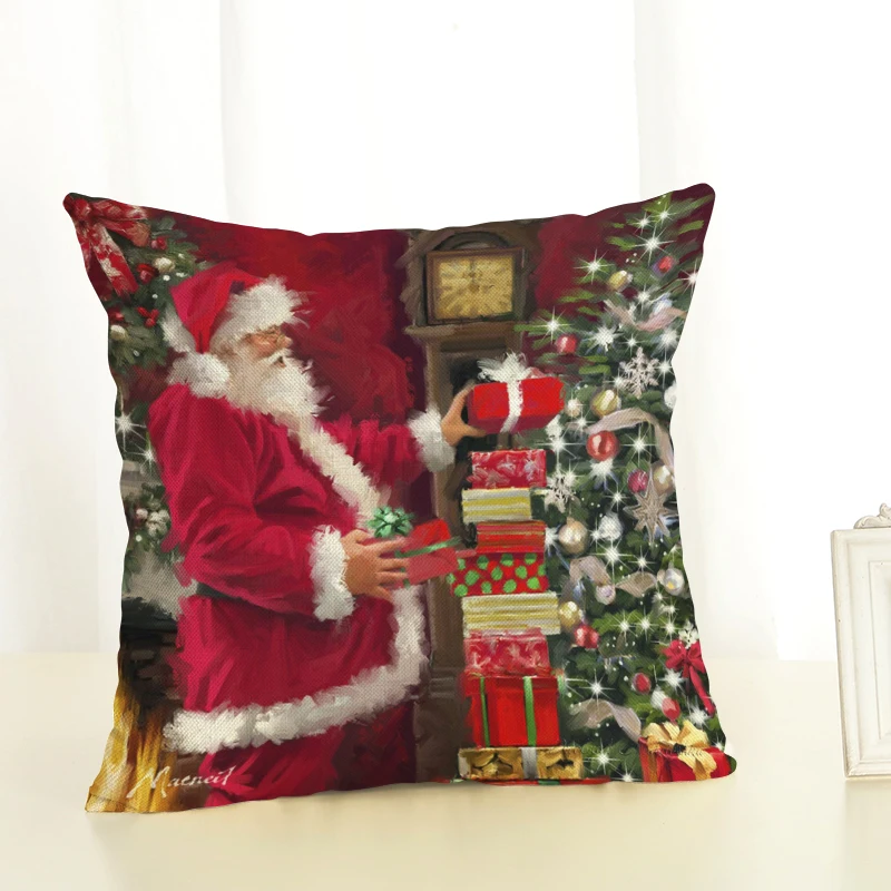 Наволочка на подушку с надписью «Merry Christmas» и надписью «Happy Day Joy», подарки на праздник, Рождественская елка, наволочка для дивана, домашний декор