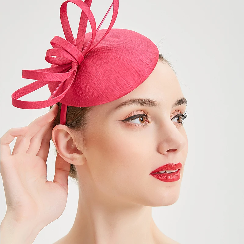 Новая модная элегантная шляпа Shantung Pillbox Чародейка Fedora шляпы с тканевой вихревой