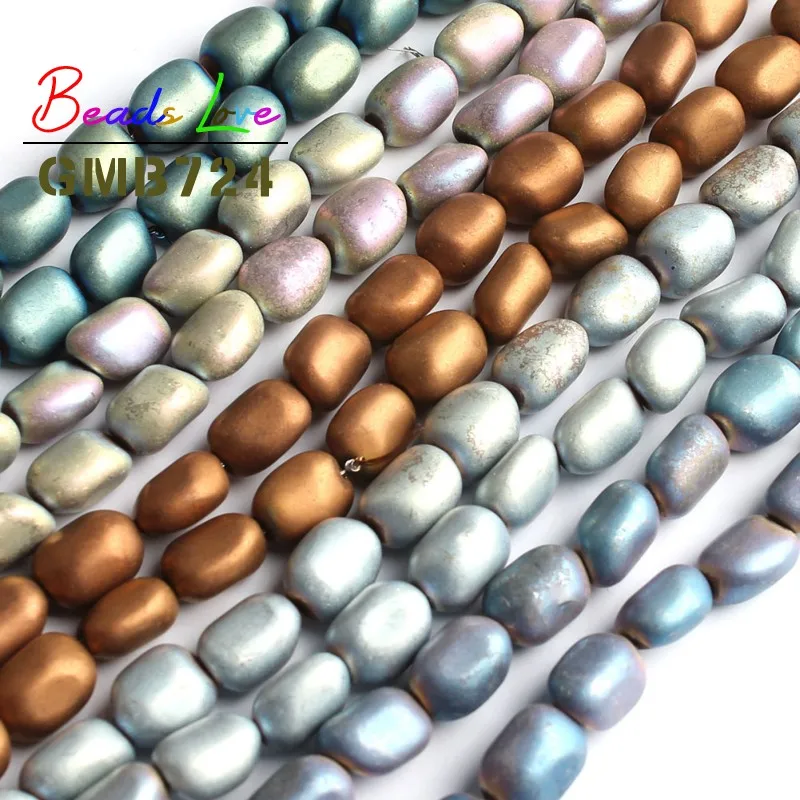 8-11mm Irregular Matte Natural Hematite Stone Spacer Beads for Jewelry Making Diy Bead Bracelet Necklace Jewellery 15 Inches | Украшения и