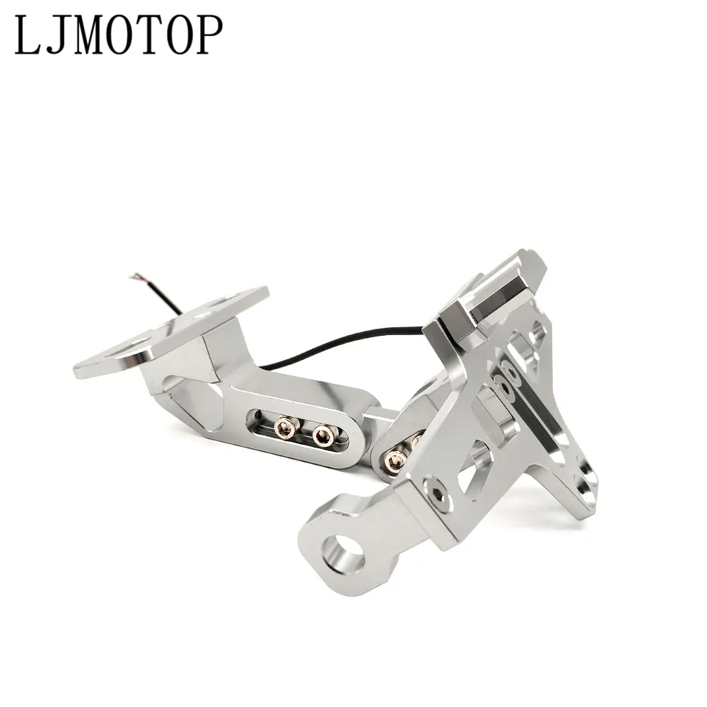 Серебристый Для поездок на мотоцикле DUCATI Монстр S2R 800 821 797 695 696 796 400 M400 мотоцикла с ЧПУ номерной знак рамка держатель кронштейн с светодиодный сигнал - Цвет: Серебристый