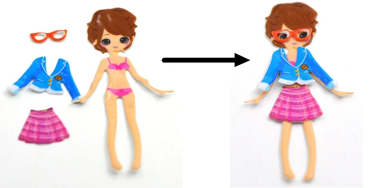 1 шт. 3D наклейки на одежду для девочек 20 см х 15 7 см|girls changing clothes|change clothes stickersstickers