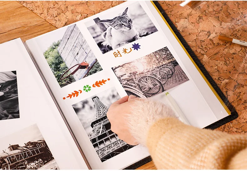 PU кожаный фотоальбом Винтаж ручной работы Семья Свадебные giftsAlbum самоклеящаяся 20 страниц 12-дюймовый Diy вставного типа для производства бумажных ламинатов альбом