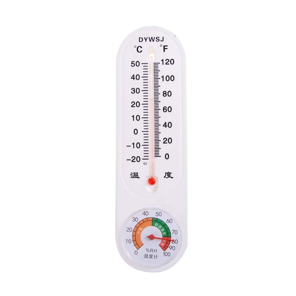 Зеленая белая аналоговая Бытовая метеостанция с термометром и гигрометром