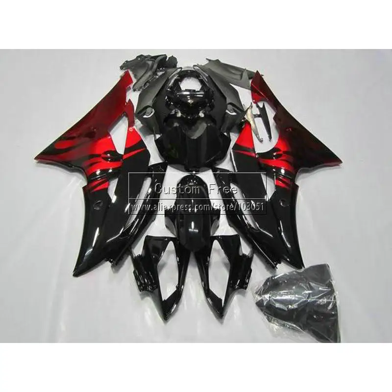 Литьевая форма полный комплект обтекателей для YAMAHA YZF R6 2008 2009 2010-2014 YZFR6 Черный