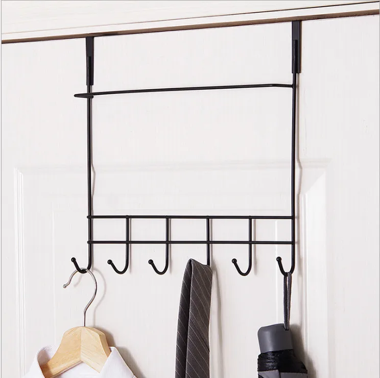 Luxury 6 Hooks Hanger Towel Hat Coat Clothes Wall Hook Over Door Bathroom |