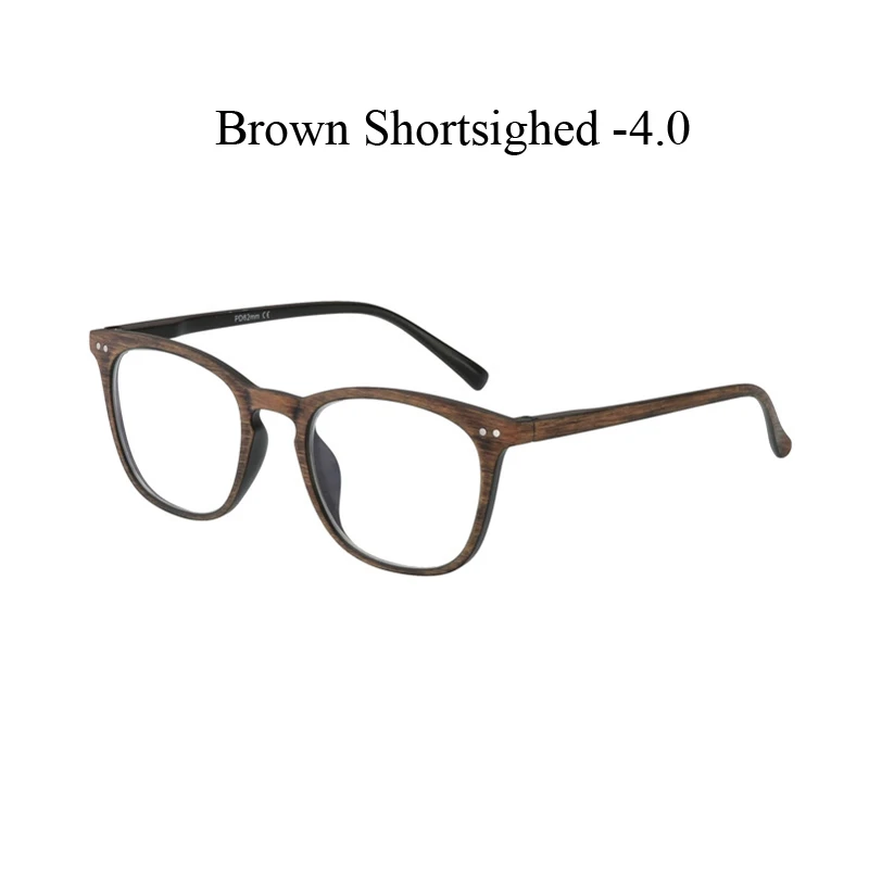 brown myopia 4.0 Zilead имитация дерева готовое солнце фотохромные близорукость для женщин и мужчин близорукие очки солнцезащитные очки 0to-4.0 унисекс - Цвет оправы: brown myopia 4.0