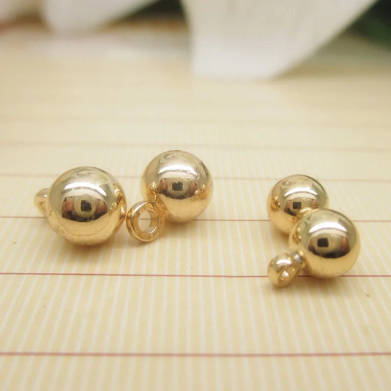 K цвет золото заполненный шар кулон медные Гладкие Круглые Подвески для