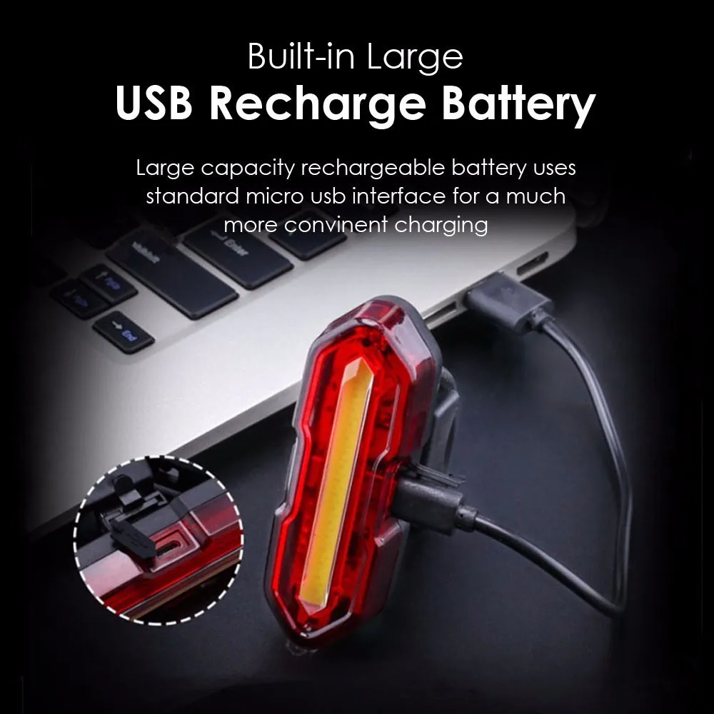 5 шт. оптовая продажа два цвета переменный USB задний фонарь для велосипеда