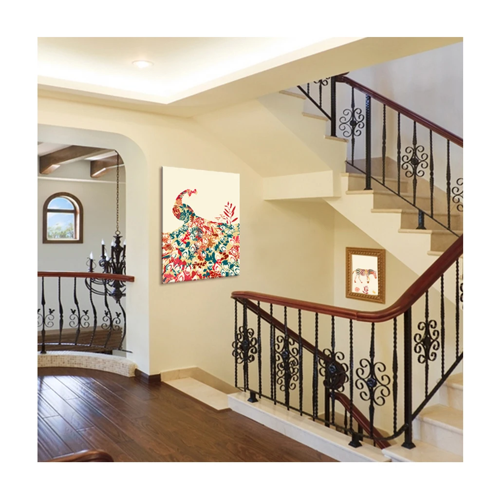 Визуальный художественный Декор Павлин холст печать работа Очаровательная