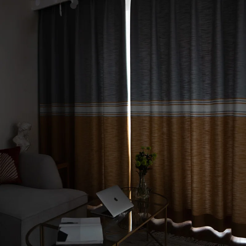 Шторы блэкаут современные в полоску для гостиной занавески из искусственного