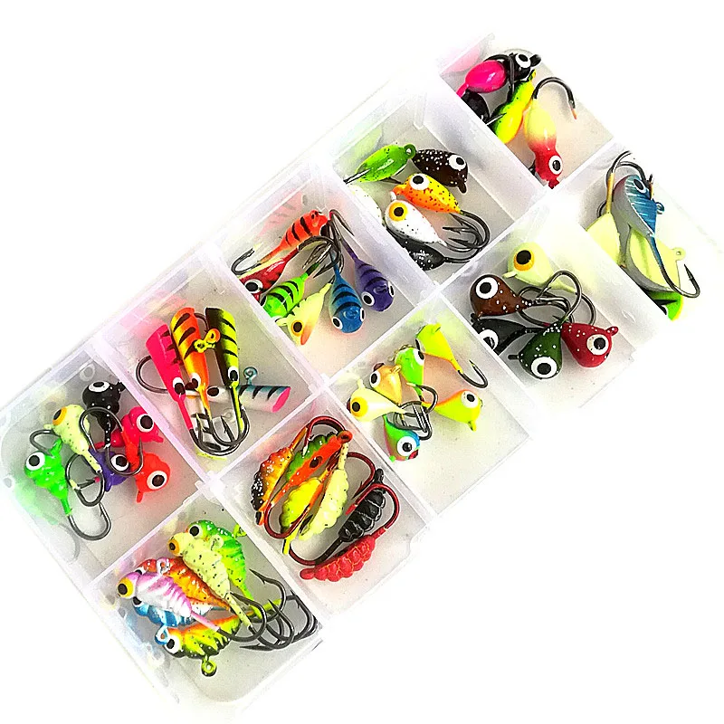 As shown Зимняя ледяная жесткая приманка для рыбалки Pesca снасти Swimbait с джиг головкой крючком Isca искусственная приманка кренкбейт острые металлические рыболовные H - Цвет: As shown
