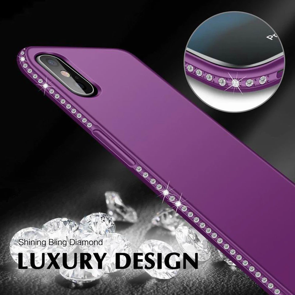 Diamond TPU Glitter Case for iphone X 6 6s 7 Plus Cover Samsung Galaxy S8 S9 S7 Edge Note 8 A6 A8 2018 Silicone Cases |