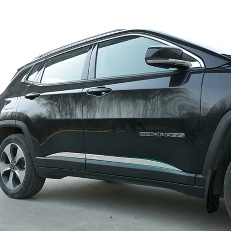 4 шт. молдинги для боковых и внешних дверей Jeep Compass 2017 2018 из нержавеющей