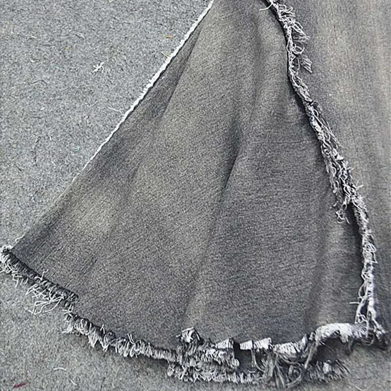 Бесплатная доставка 2018 новый черный длинное Длина деним Винтаж юбки для женщин