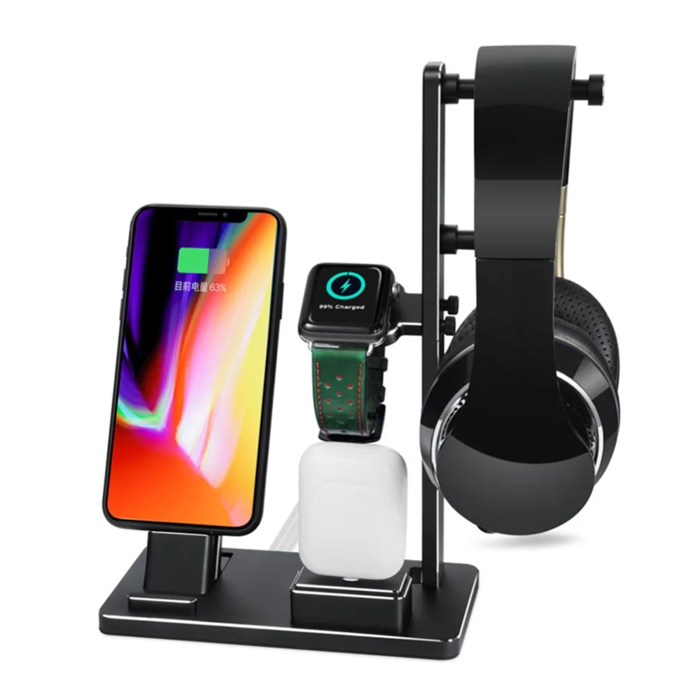 6 в 1 Алюминий Подставка для зарядки док станции наушники держатель Apple Watch Series 3/2/1