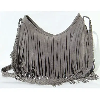 Повседневная и модная Замшевая сумка-мессенджер с бахромой кисточками в стиле