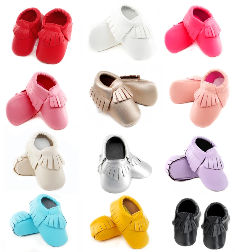 Мокасины для новорожденных мягкие мокасины малышей обувь девочек с бахромой