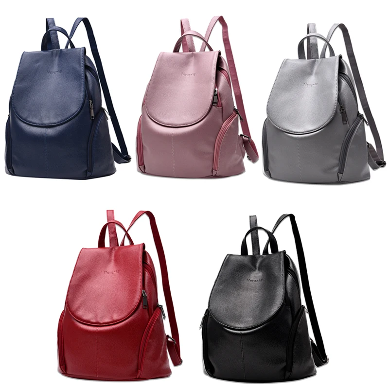 Nevenka женские рюкзаки модные кожаные сумки на молнии повседневные плечо Mochila