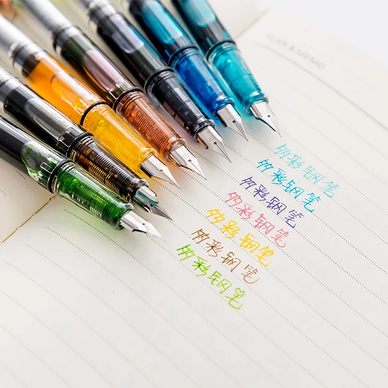 Ручка перьевая высокой емкости подлинный пластиковый поршень модные переносные
