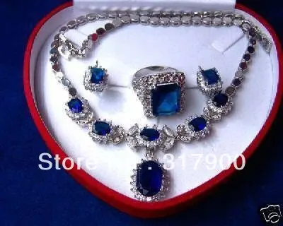 Комплект из колье серёг и кольца голубого цвета|necklace earring ring sets|earrings setnecklace earrings |