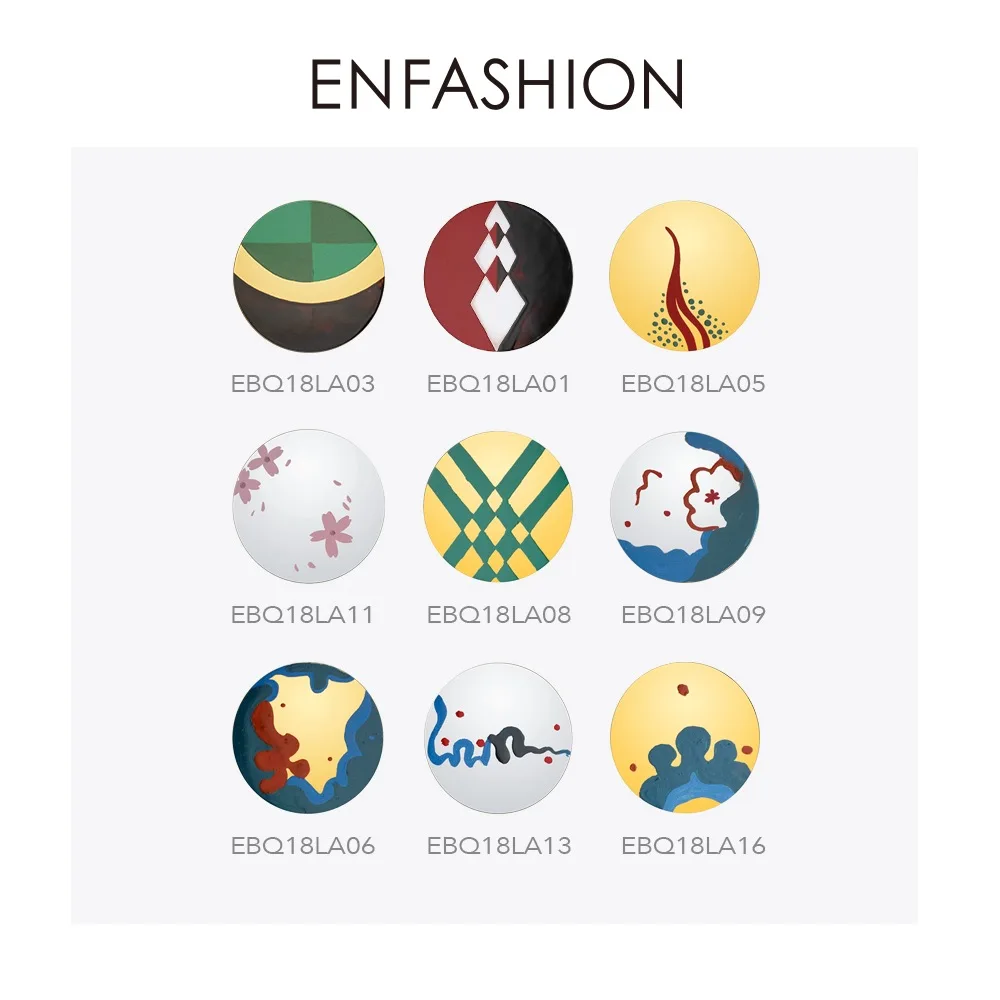Enfashion лаковые художественные сережки-гвоздики с ручной росписью из нержавеющей стали большие серьги круги для женщин модные ювелирные изделия Kolczyki EBQ