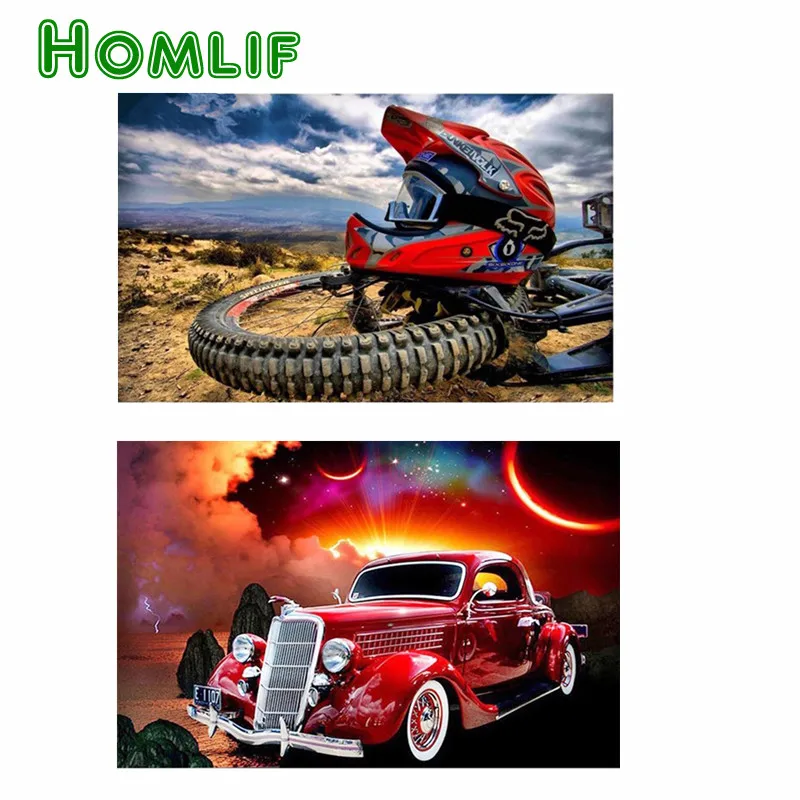 5D персонализированная алмазная живопись с собственной фотографией "Автомобильный пейзаж" с текстом, прошлым и сельской местностью, учитывающим регион на Рождество.