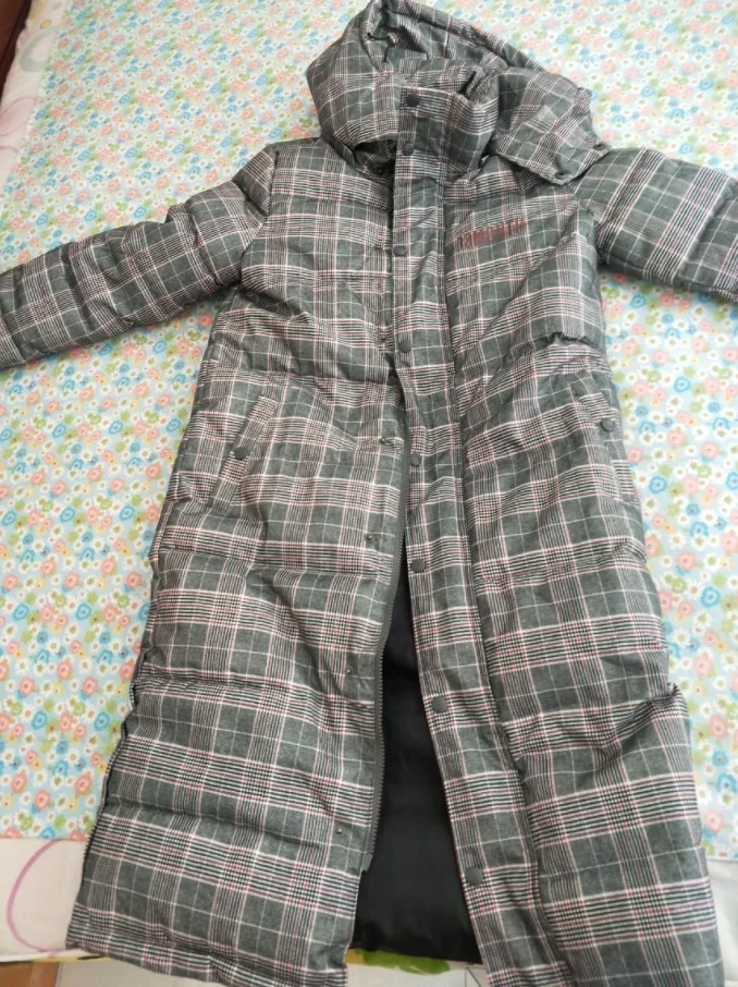 Зимние куртки для женщин 2019 модные пуховые хлопковые парки клетчатое пальто