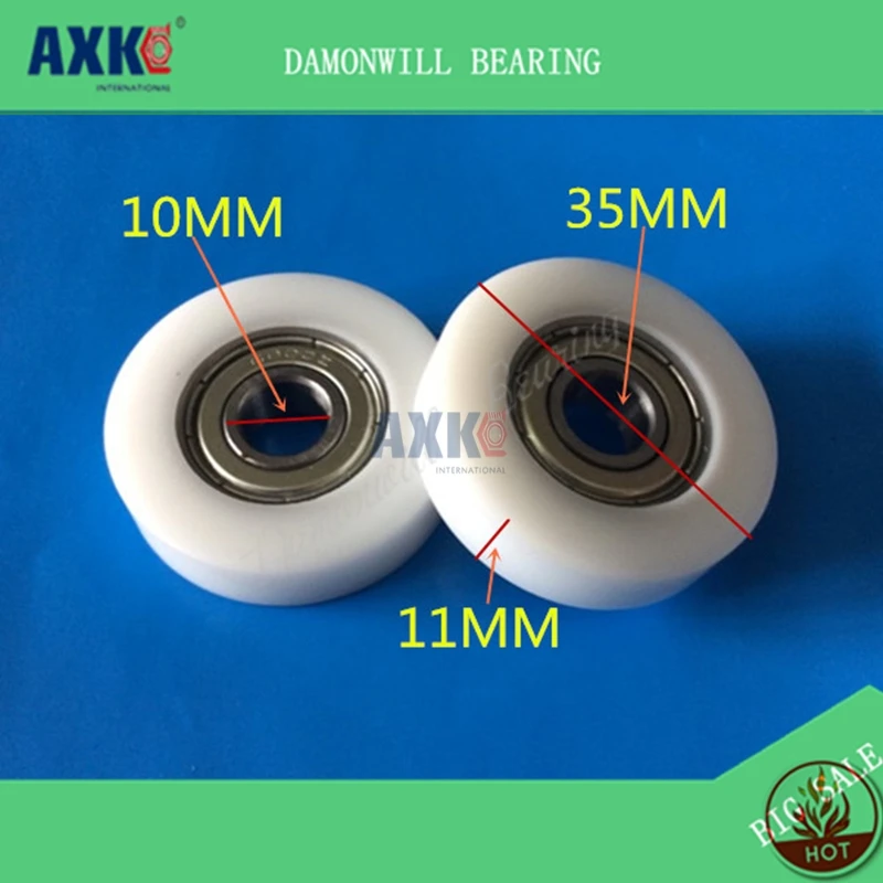 

Rubber wheel 10*35*11 POM polyurethane wheel 6000 POM 4PCS rubberized bearing wheel nylon wheel bearing pulley roller