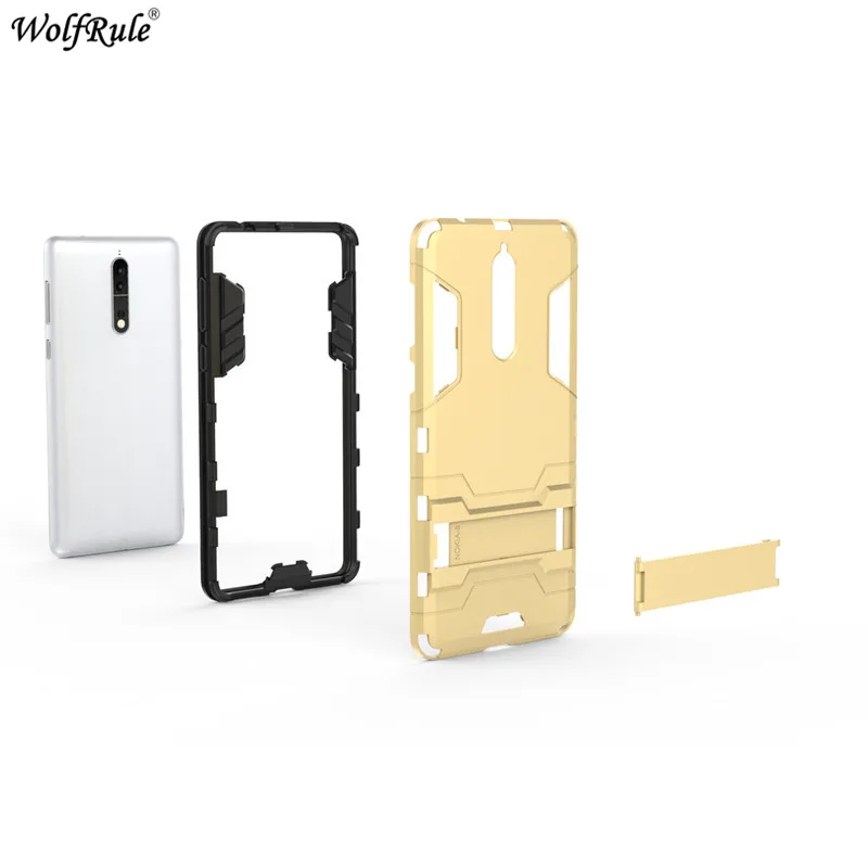 WolfRule For Cover Nokia 8 Case Soft Silicone &amp PC Holder Anti knock Phone Shell Nokia8 5.3'' |