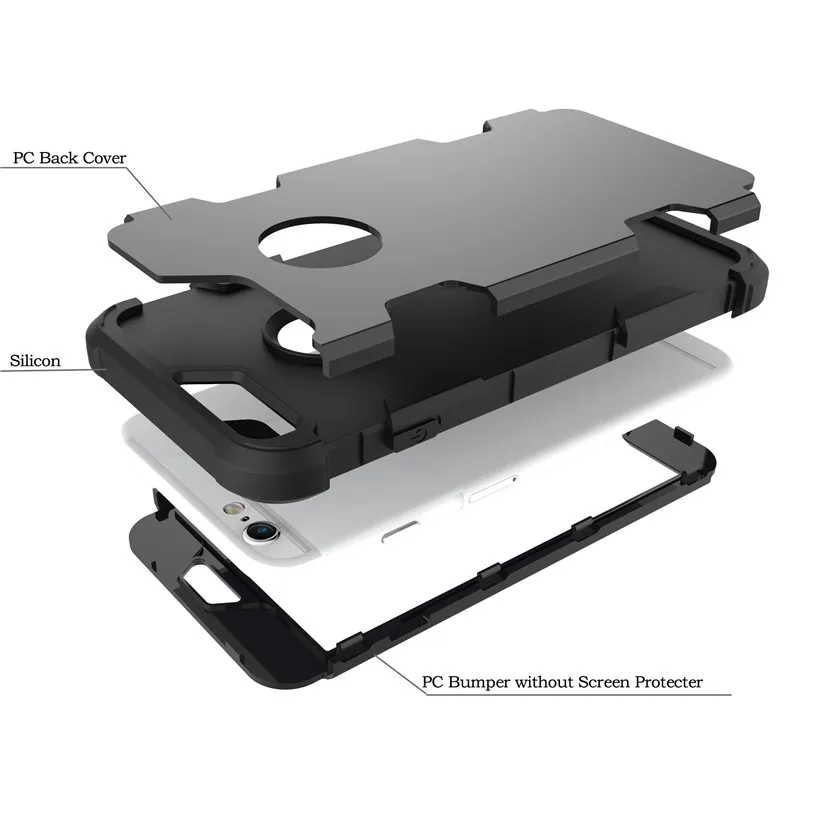 3 в 1 гибридный защитный чехол для Iphone X 6 6s 7 8 Plus Lady Heavy Duty ударопрочный PC +