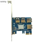 4 слота PCI-E 1 до 4 PCI Express 16X слот Внешняя плата адаптера PCIE Riser Card USB 3,0 конвертер для BTC Miner Mining Machine