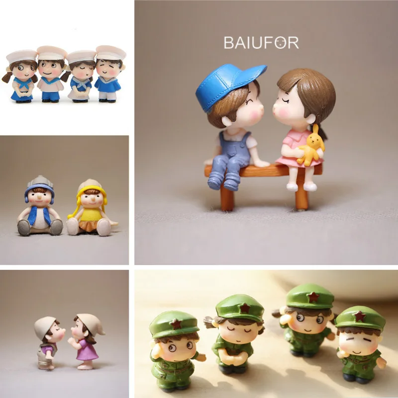 BAIUFOR пара кукла миниатюры и фигурки мультфильм мальчик девочка мини сад Декор