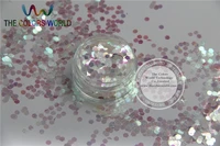 tcr6322 very shining white color with bullion iridescent red light 2 5mm glitter hexgon paillette for nail and diy decoration