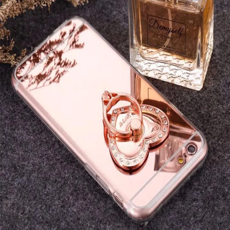 Чехол для Redmi note 3, 4, 5, 6 A X, чехол для Xiaomi 8, E, 2, 1, 5S plus, max3, love heart, алмазный, павлин, блестящий, зеркальный чехол, 360, кольцо