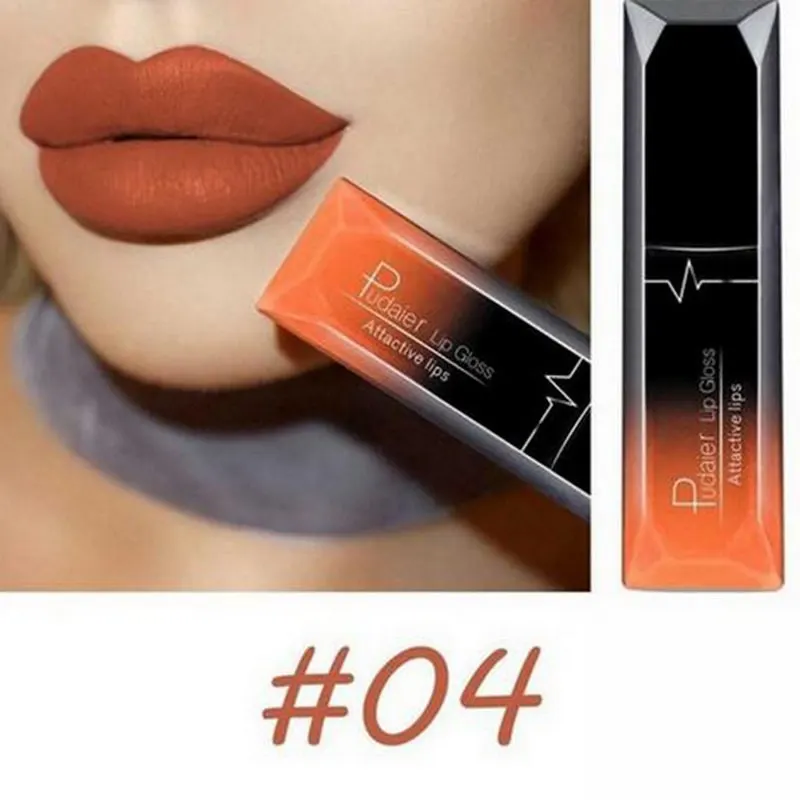 04 Pudaier beauty блеск для губ матовый оттенок жидкая помада макияж Водонепроницаемая Матовая жидкая губная помада Batom mate Cosmetics - Цвет: 04