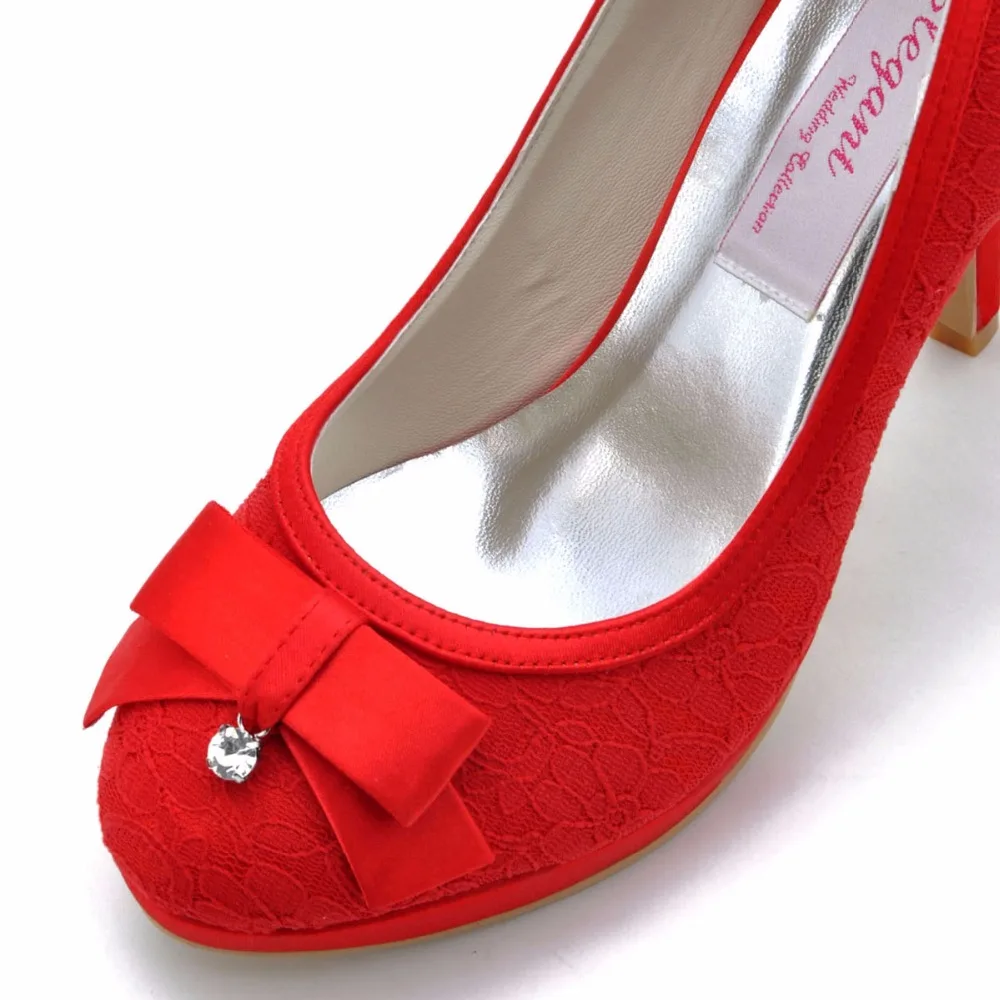 EL-003-PF женская обувь для подружки невесты цвет слоновой кости красный белый